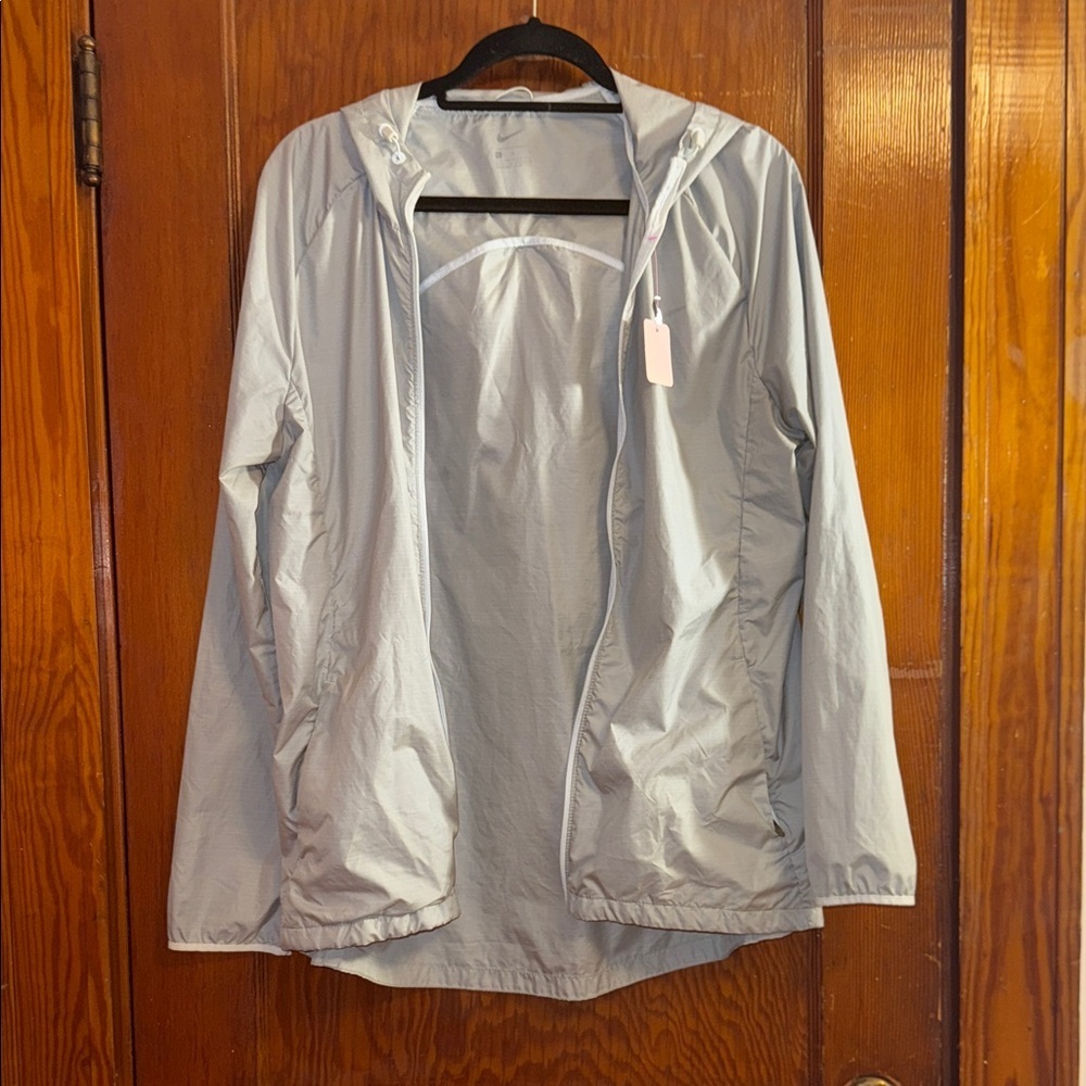 Nike Silver Hooded Running Jacket